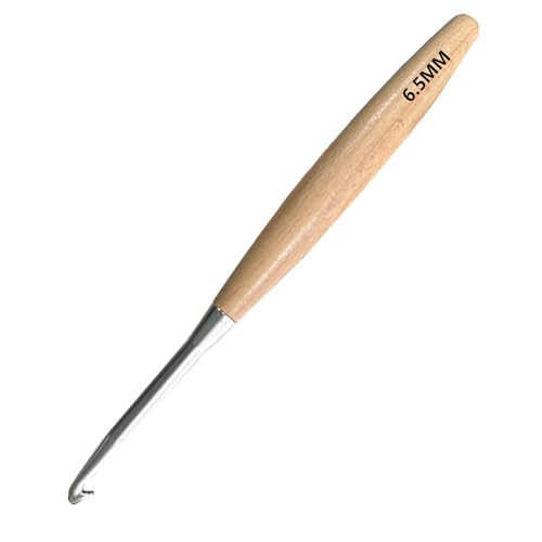 Beech Wood Crochet Hooks, 6.5mm Ergonomic Handle Long Crochet Needles | Comfortable Smooth Crochet Hooks Perfect for Hand DIY Crocheting Yarn, for Beginners and Experienced Crochet Lovers - size: 6.5mm