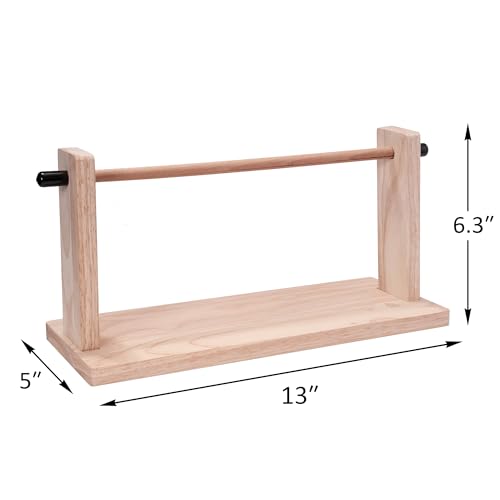 MARKVILLE 13" Wooden Yarn Holder for Crocheting & Knitting Accessories | Yarn Dispenser Ribbon Holder Organizer Rack, Large Skein Small Yarn Ball Holder Fabric Ribbon Storage Arts & Crafts Supplies