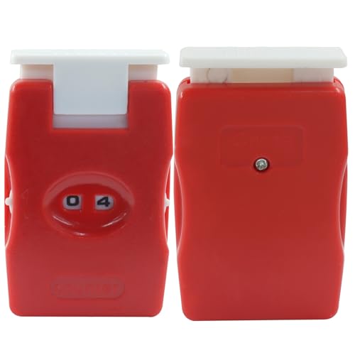 Kemcatui Knitting Counters, 2 Pieces, Red | Plastic, Portable, Stitch and Row Counter, For Crochet, Yarn Crafts, and Needlework - color: red