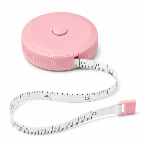 Soft Tape Measure Retractable Body Sewing Tailor Measuring Tape Pink | Retractable Soft Tape Measure With Dual Scale, Green Color, Suitable For Body, Sewing, Tailoring And Craft Measurements - color: pink
