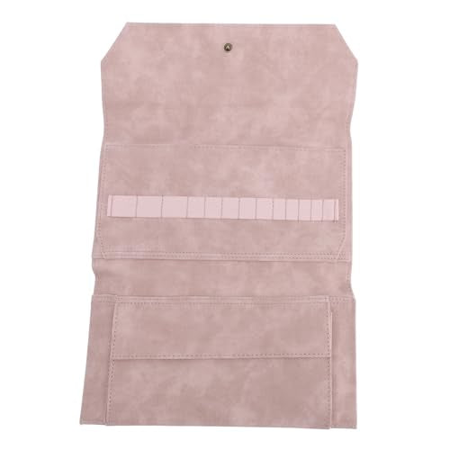 Knitting Needle Storage Bag PU Leather 13in Case for Straight Circular Needles, 25.5x38.5cm Unfolded Size, No More Tangled Needles for Travel Home Craft