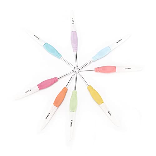 Crochet Hooks 8 Pieces Soft Nonslip Good Grip Hooded Knitting Needle Set for Weaving Home Use