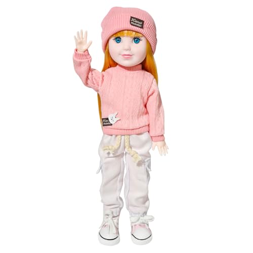 12 Inch BJD Fashion Girl Doll, 15 Movable Joints, Exquisite Hair and Trendy Casual Outfits (Casual wear-Pink) - color: Pink