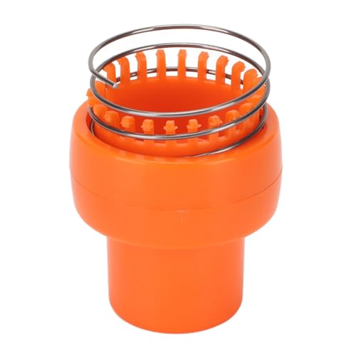Jeanoko Mini Machine, Wire Crochet Orange Ergonomic Design Auto Release Safe Durable Wire Crochet Knitter for Hat Scarf Socks