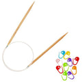 Clover PRO Takumi Circular Knitting Needle Bamboo 24in US 2.5 (3.00mm) | Size US 2.5 (3.00mm), 10 Stitch Markers - size: US 02.5 (3.00mm), 24in. (60cm)