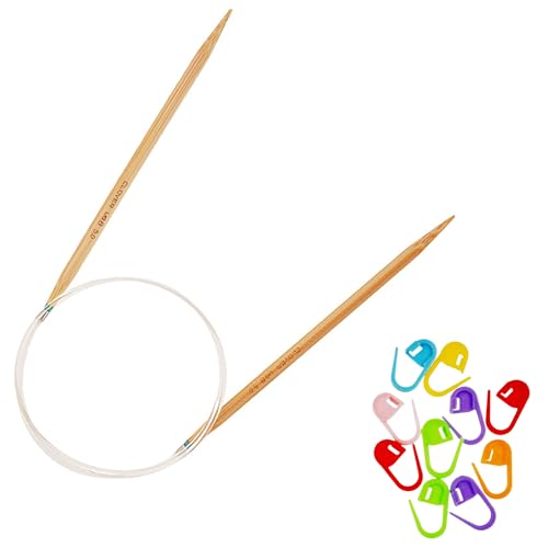 Clover PRO Takumi Circular Knitting Needle Bamboo 24in US 2.5 (3.00mm) | Size US 2.5 (3.00mm), 10 Stitch Markers - size: US 02.5 (3.00mm), 24in. (60cm)