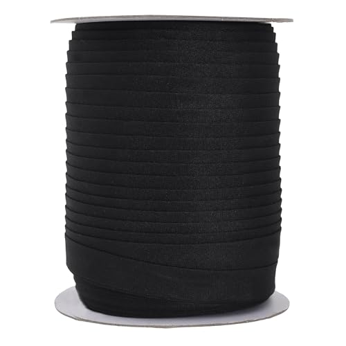 Mandala Crafts 55 Yds 1/2 Inch Black Double Fold Bias Tape for Sewing | Machine Washable Binding Tape for Quilting, Hemming, Seams, Fabric Piping, All Fabrics & Denim, Indoor & Outdoor - color: Black, size: 1/2 Inch 55 Yards