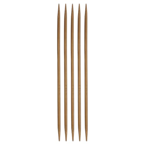 HARFINGTON 5Pcs Bamboo Knitting Needles Double Pointed Size US 4(3.5mm) Carbonized 6 Inch(15cm) Straight for Handmade Creative DIY Knitting Craft Yarn Projects - size: US 4(3.5mm)