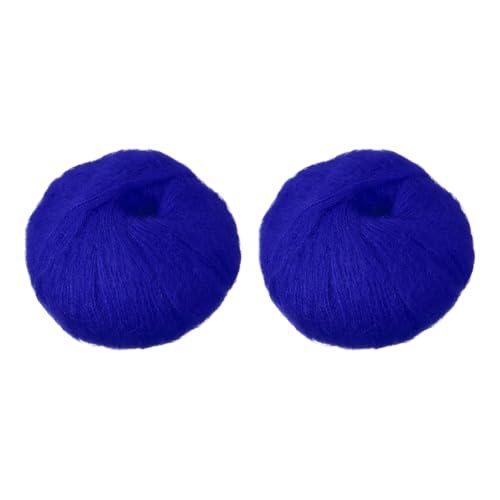 PATIKIL 2 Skeins Mohair Yarn, Soft Yarn Faux Mohair Fuzzy Fur Fine Fluffy Yarns Thin for Crocheting Knitting Sweater Scarf Hat Crafts Blanket Rug, Blue Purple - color: Blue Purple
