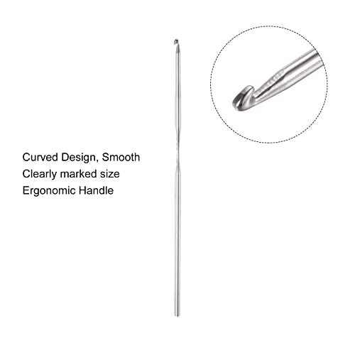 uxcell Stainless Steel Crochet Hook 1.5mm US Size 8 Knitting Needles for DIY Craft Yarn 6Pcs - size: 1.5mm