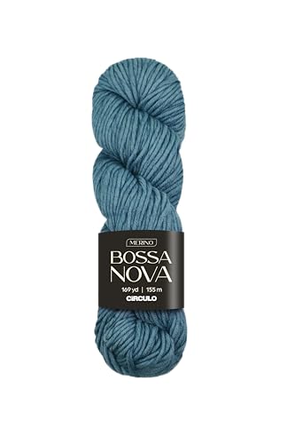 Circulo Bossa Nova Yarn, 100% Superwash Merino Wool - Premium, Soft, Durable - Worsted Weight, 169 Yards - Color: 786 - Blue - color: 786 - Blue, style: 1-Pack