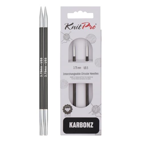 KnitPro Karbonz Interchangeable Circular Needle 5" (13cm) | US Size 5 (3.75mm) - size: US 5 (3.75mm)