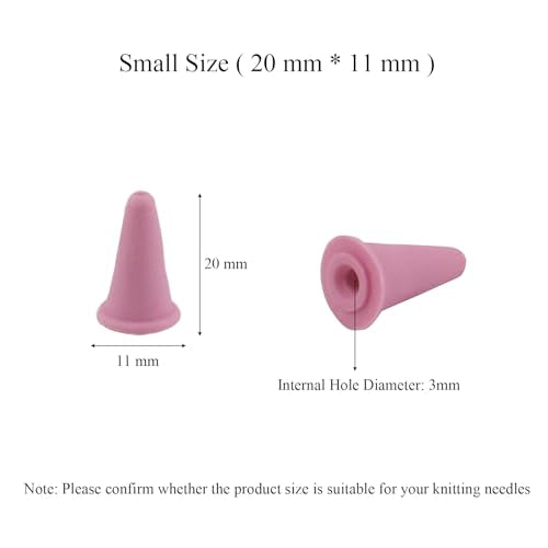 8pcs Knitting Needle Stoppers, Pink Small Silicone Knitting Needle Point Protector Needle Tip Cap Stitch Stopper Protector Cover Knitting Accessories Supplies for Knitting Needle, SATONBEYI - color: Pink, size: Silicone-Small-8P