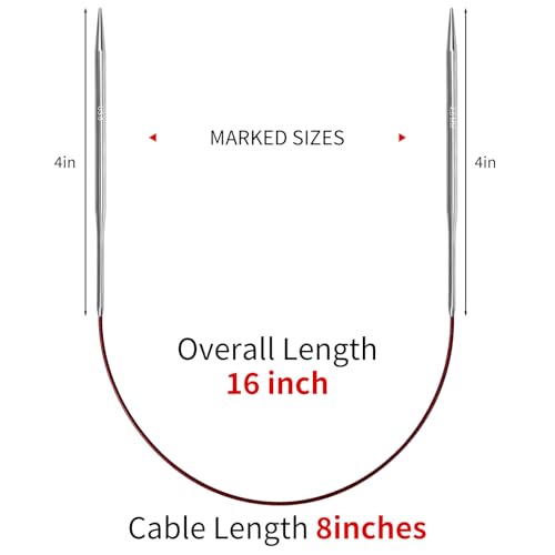 4.0mm Circular Knitting Needles - 16-inch/40cm US6 Ergonomic Stainless Steel Set with Tangle-Free Cable and Smooth Joints, Ideal for Hats, Socks, and Sleeves - size: 4.0mm/US6
