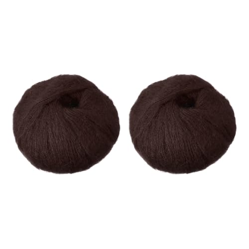 PATIKIL 2 Skeins Mohair Yarn, Soft Yarn Faux Mohair Fuzzy Fur Fine Fluffy Yarns Thin for Crocheting Knitting Sweater Scarf Hat Crafts Blanket Rug, Coffee - color: Coffee