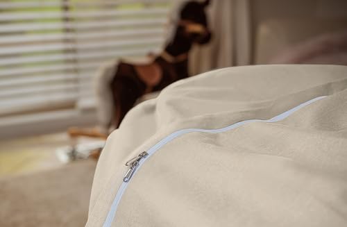 WEKAPO Stuffed Animal Storage Bean Bag Chair Cover for Kids | Stuffable Zipper Beanbag for Organizing Children Plush Toys Large Premium Cotton Canvas (Almond Oil, X-Large) - color: Almond Oil, size: X-Large