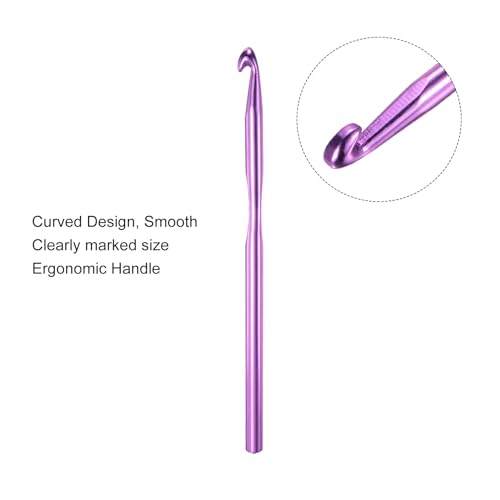 uxcell 20Pcs Aluminum Crochet Hook 6.5mm US Size K (Size 10.5) Knitting Needles for DIY Craft Yarn Purple - color: Purple, size: 6.5mm