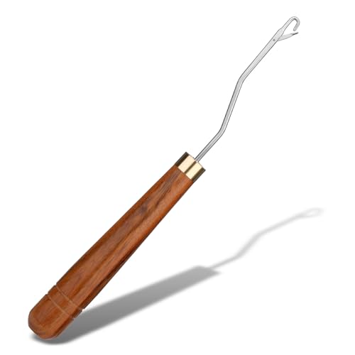 Giwrmu Latch Hook Tool, Bent Latch Hooks for Hair, Rug Hook (Type 1) | Wooden Bent Latch Hooks, Crochet Needle for Crochet Rug, Micro Braids, Hair Extension, Carpet Crafts - color: Type 1, size: Small Bent Hook