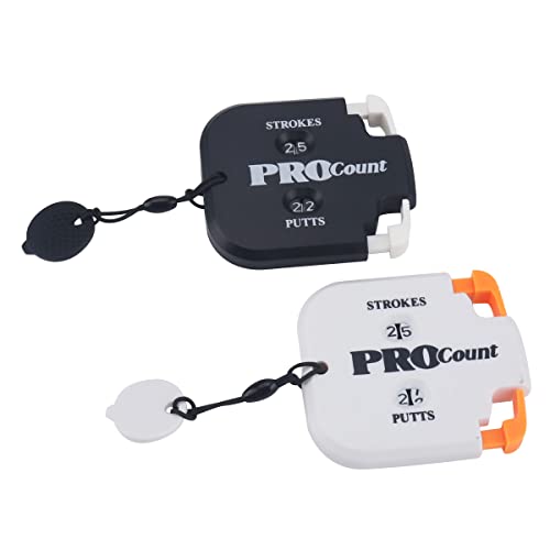 SEACLOUD 2PCS Mini Golf Tally Counter Clicker Turning Technology up to 99 Score Stroke Counter Strike up for Golf Game - style: B2+W1