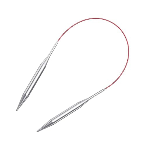 uxcell Size US 11 (8mm) Knitting Needles Circular Needle 16 Inch(40cm) Round Metal Stainless Steel Needle for Handmade Projects DIY Knitting - color: Red, size: 16 inch Size US 11 (8mm)