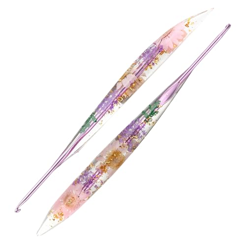 3.0mm Crochet Hook, Ergonomic Crochet Hooks with Floral Resin Grips | Stylish and Unique Knitting Needles ,Crochet Needles for Beginners, Arthritic Hands and Professional - size: 3.0mm