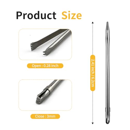 MateIJS Knitting Needles 2pcs Stainless Steel Shoe Lace Needles,Bodkin, Leather Sewing Needles with Prong Steel Tips for Leathercraft & Manual Lacing Threading (2 Pieces) - style: Stainless Steel