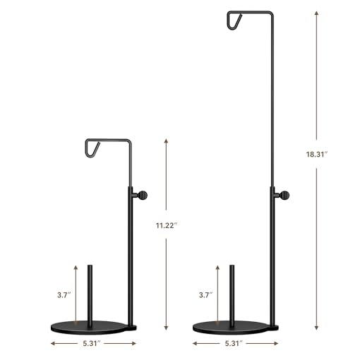 11.22"-18.31" Adjustable Cone Thread Holder for Sewing Machine, Matte Black | Heavy Metal Base, For Large Cones, Embroidery Serger or Quilting