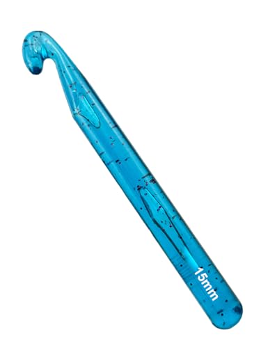 Weabetfu 15mm Large Crochet Hook,Huge Crochet Hooks for Chunky Yarn,Ergonomic Knitting Giant Crochet Hooks,Big Crochet Hooks for Knitting Yarn Carpet Scarf Wool Roving, Blue - color: Blue, size: 15mm