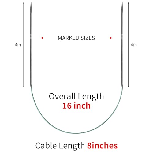 3.0mm Circular Knitting Needles - 16-inch/40cm US2.5 Ergonomic Stainless Steel Set with Tangle-Free Cable and Smooth Joints, Ideal for Hats, Socks, and Sleeves - size: 3.0mm/US2.5