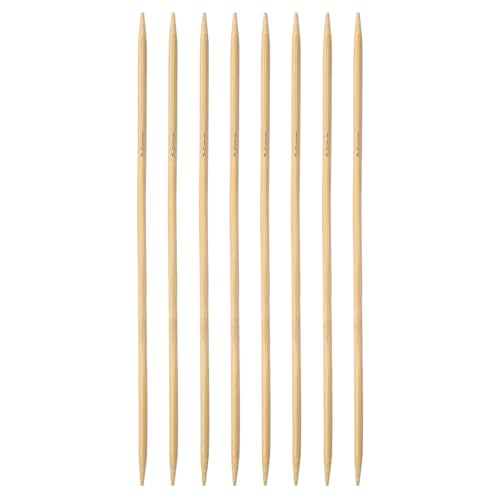 HARFINGTON 8Pcs Bamboo Knitting Needles Double Pointed Size US 8(5mm) Carbonized 10 Inch(25cm) Straight for Handmade Creative DIY Knitting Craft Yarn - size: US 8(5mm)