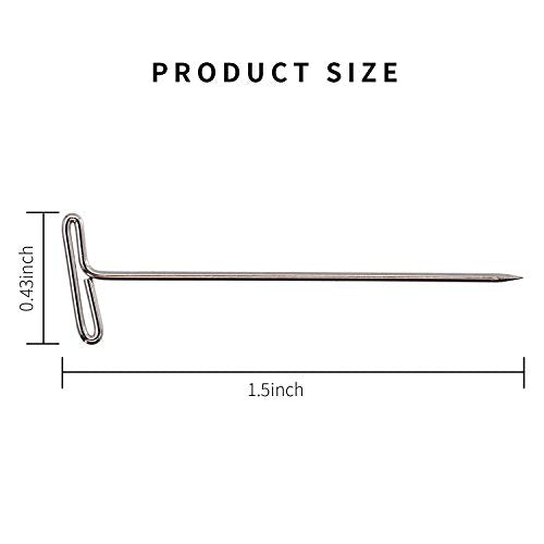Gem 1.5-Inch T-Pins - Steel T-pins for Blocking Knitting - 100 per Box (87T)