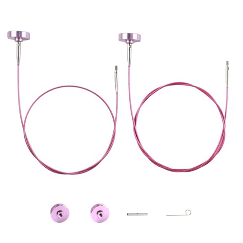 Yarniss Interchangeable Cable for Circular Knitting Needle, 16"/24" Flexible Circular Needle Cord with 360° Swivel, Red
