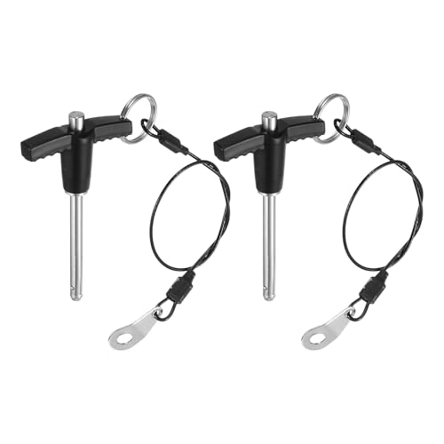 uxcell 2Pcs T Handle Lock Pins, 5mm x 40mm Usage Length Stainless Steel Push-Button Quick Release Pin - size: 5mm x 40mm