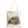 jeilink Cute Aesthetic Canvas Tote Bag Book Lovers Gifts for Women Book Lovers Teacher Reusable for Birthday Christmas - color: Book Floral 1609