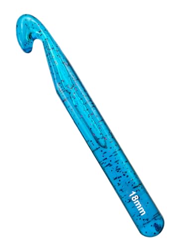 Weabetfu 18mm Large Crochet Hook,Huge Crochet Hooks for Chunky Yarn,Ergonomic Knitting Giant Crochet Hooks,Big Crochet Hooks for Knitting Yarn Carpet Scarf Wool Roving, Blue - color: Blue, size: 18mm