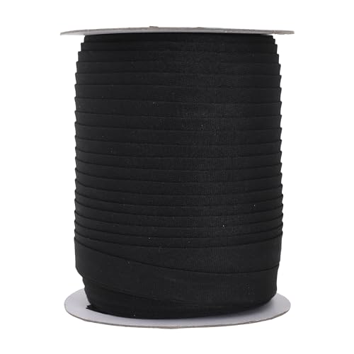Mandala Crafts 55 Yds 5/8 Inch Black Double Fold Bias Tape for Sewing | Machine Washable Binding Tape for Quilting, Hemming, Seams, Fabric Piping, All Fabrics & Denim, Indoor & Outdoor - color: Black, size: 5/8 Inch 55 Yards