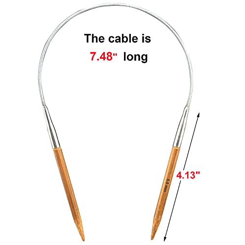 Mdoker Bamboo Circular Knitting Needle Size 9 16 Inch Circular Knitting Needles for Handmade Knitting DIY and Any Weaven Yarn Projects(US Size 9,5.5mm) - size: US-9-(5.5mm)