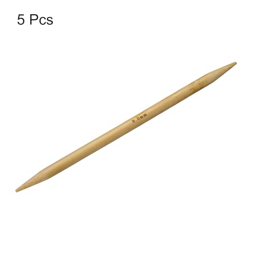 HARFINGTON 5Pcs Bamboo Knitting Needles Double Pointed US 13(9mm) 7.9 Inch(20cm) Straight for Handmade Creative DIY Knitting Craft Yarn, Yellow - color: Yellow, size: US 13(9mm)