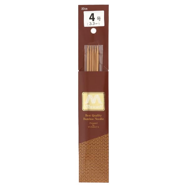 ユザワヤ Yuzawaya Bamboo Double Pointed Knitting Needles, (DPN), 3.3mm (US 4 / JP 4), 8 inch (20 cm), Set of 5, Munsell, Made in Japan - size: 3.3mm (US 4 / JP 4)