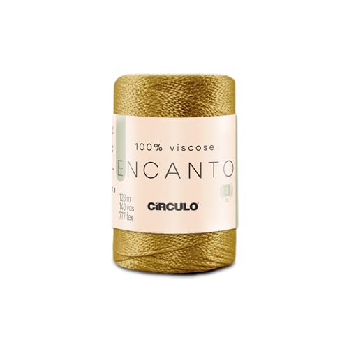 CIRCULO Encanto Roll Yarn 100% Viscose - Luxury & Shine - Light Worsted Weight Yarn - 140 yds, 3.52 oz - Color 7577 - Gold - color: 7577 - Gold, size: New - Encanto - DK #3