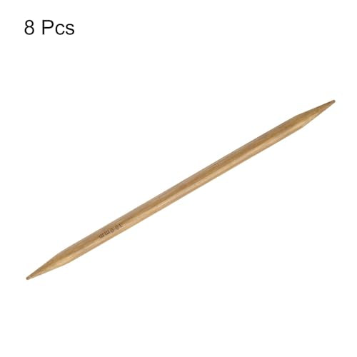 HARFINGTON 8Pcs Bamboo Knitting Needles Double Pointed Size US 15(10mm) Carbonized 10 Inch(25cm) Straight for Handmade Creative DIY Knitting Craft Yarn - size: US 15(10mm)