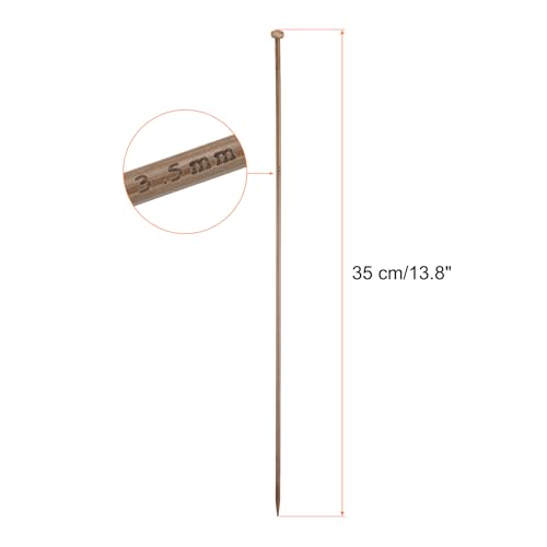 HARFINGTON 3.5mm Bamboo Knitting Needle Straight Single Pointed 13.8 Inch Long Wooden Sweater Knitting Needles US Size 4 for Yarn Beginners Hand Sock DIY - size: 3.5mm US Size 4