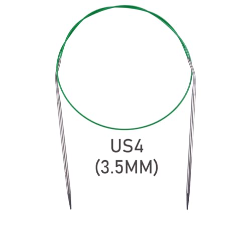 Circular Knitting Needles 32inches/80cm,Size US 4.0(3.5mm) Stainless Steel Round Knitting Needles for Handmade Knitting DIY - size: US4/3.5mm