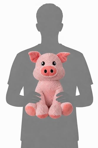 NOZES & TOZES Plush Pig Dog Toy | Dog stuffies for Large Dogs Dog Enrichment Toys for Large Dogs | Dog Toys Without Squeakers- Pink