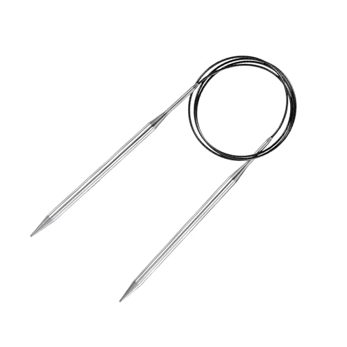 uxcell US 10.25(6.5mm) Knitting Circular Needle 40 Inch(100cm) Metal Round Stainless Steel Needle with Large Eye Sewing & Stitch Markers for Handmade Projects DIY Knit Blankets - size: US10.25(6.5mm)