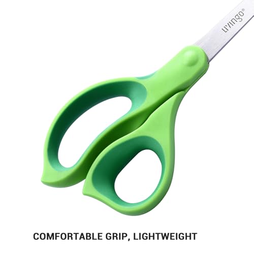 LIVINGO 8.5" 3 Pack Left Handed Scissors All Purpose Heavy Duty for Office | Sharp Stainless Steel Blades, Comfort Handles, Sewing & Crafting DIY Cutting Paper Fabric Ribbon, Home & School Use