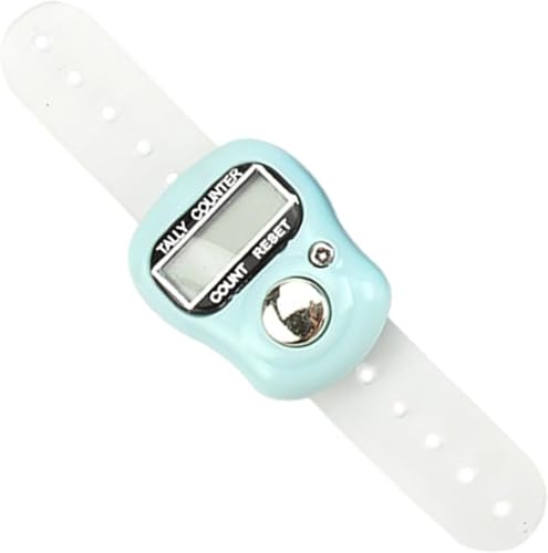 Light Green Electronic Finger Counter, Portable Number Clicker Counter for Golf Adjustable Resettable Finger Tally Counter with Digital Display Counters Clickers for Knitting, Lap Counters