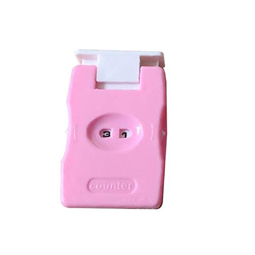 TopHomer 2-Digital Number Manual Counter Records, Portable ABS Handheld Click Counter for Coaching, Knitting, Lap, Fishing, Golf (Random Color: Red or Pink)