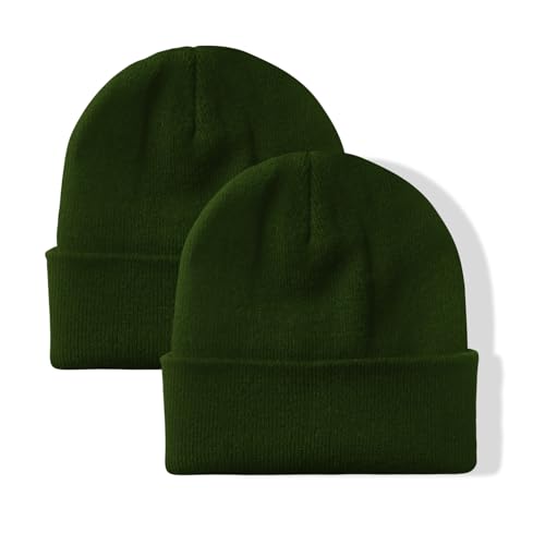 NPJY Unisex Beanie for Men and Women Knit Hat Winter Beanies | Warm-Keep & All-Size, Comfortable & Durable, Soft for Winter Weather - color: Green