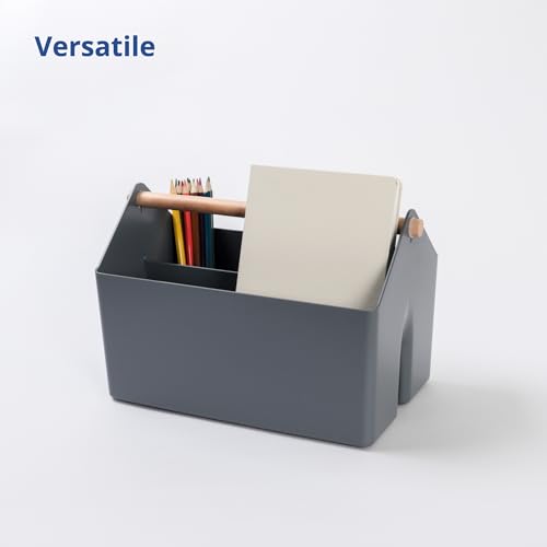 BLUE GINKGO Storage Basket, Medium 4.5L, Grey, Made in Korea | Portable. Divided Storage Bin. Everyday Organization. - color: GREY, size: Medium